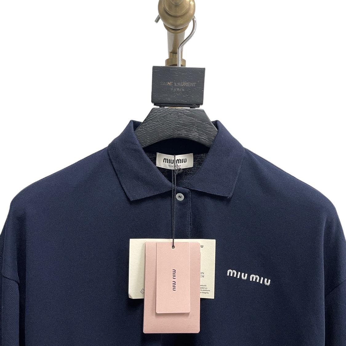 Miu Miu Logo-embroidered Piqué Polo Shirt    60069 - DesignerGu