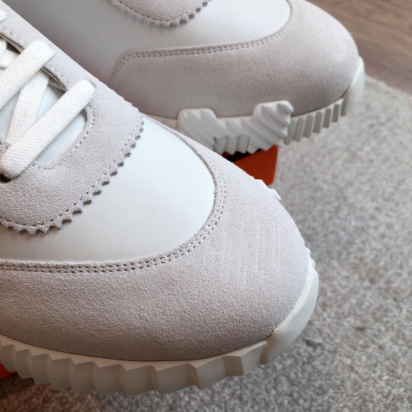 Hermes  Paris  Bouncing Calf  Sneaker  White - DesignerGu