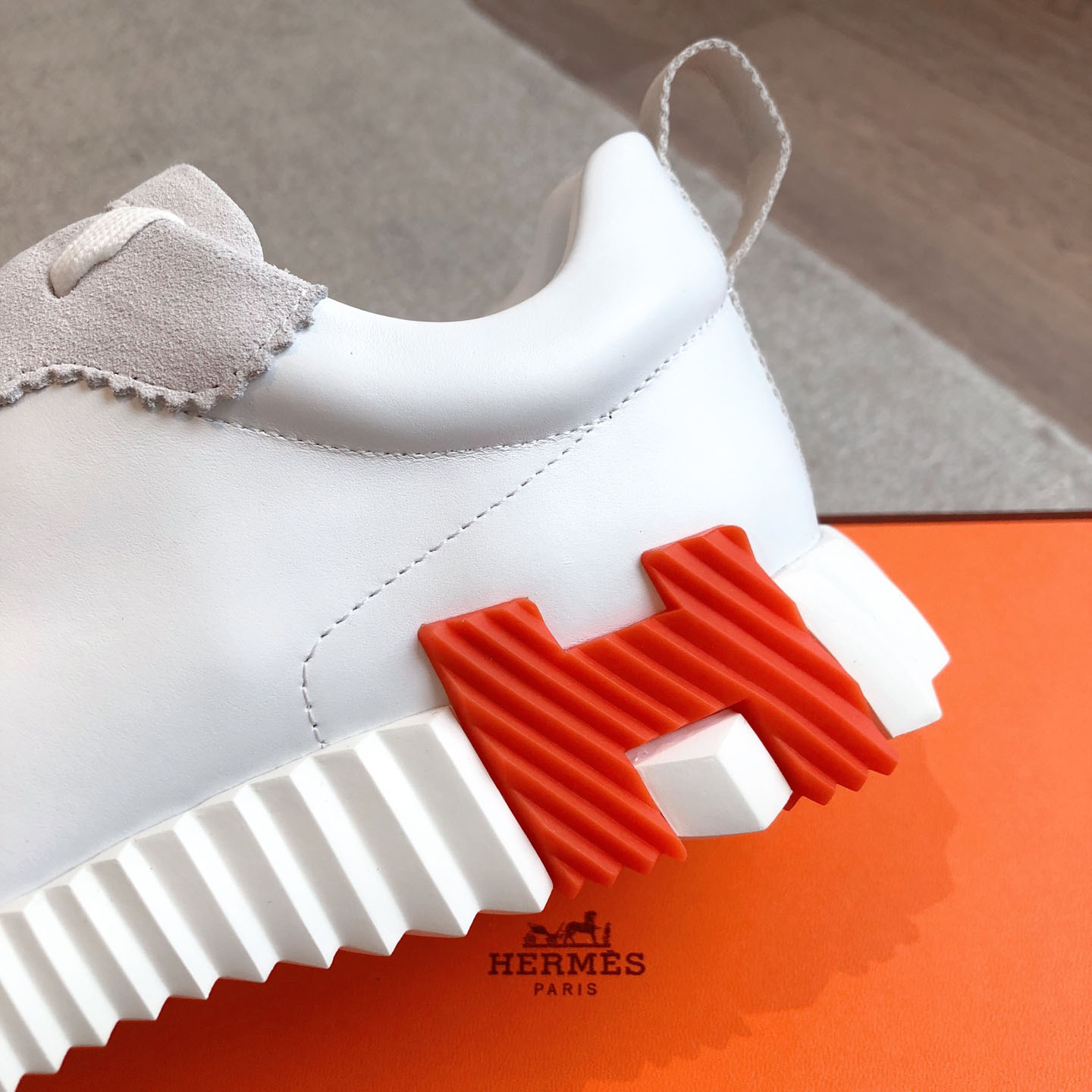 Hermes  Paris  Bouncing Calf  Sneaker  White - DesignerGu