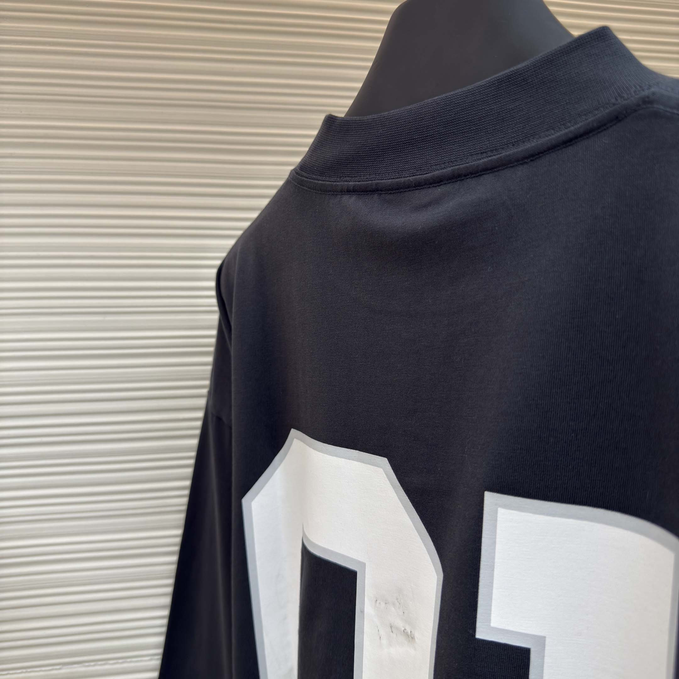 Balenciaga Basketball Series - Long Sleeve T-Shirt Large Fit In Washed Black - DesignerGu