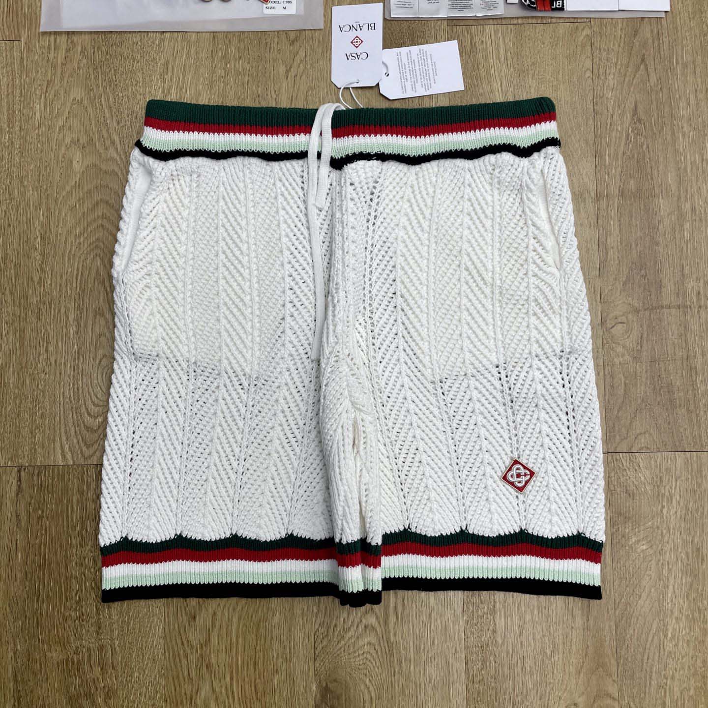 Casablanca Chevron Faux Crochet Shorts   Z6030 - DesignerGu