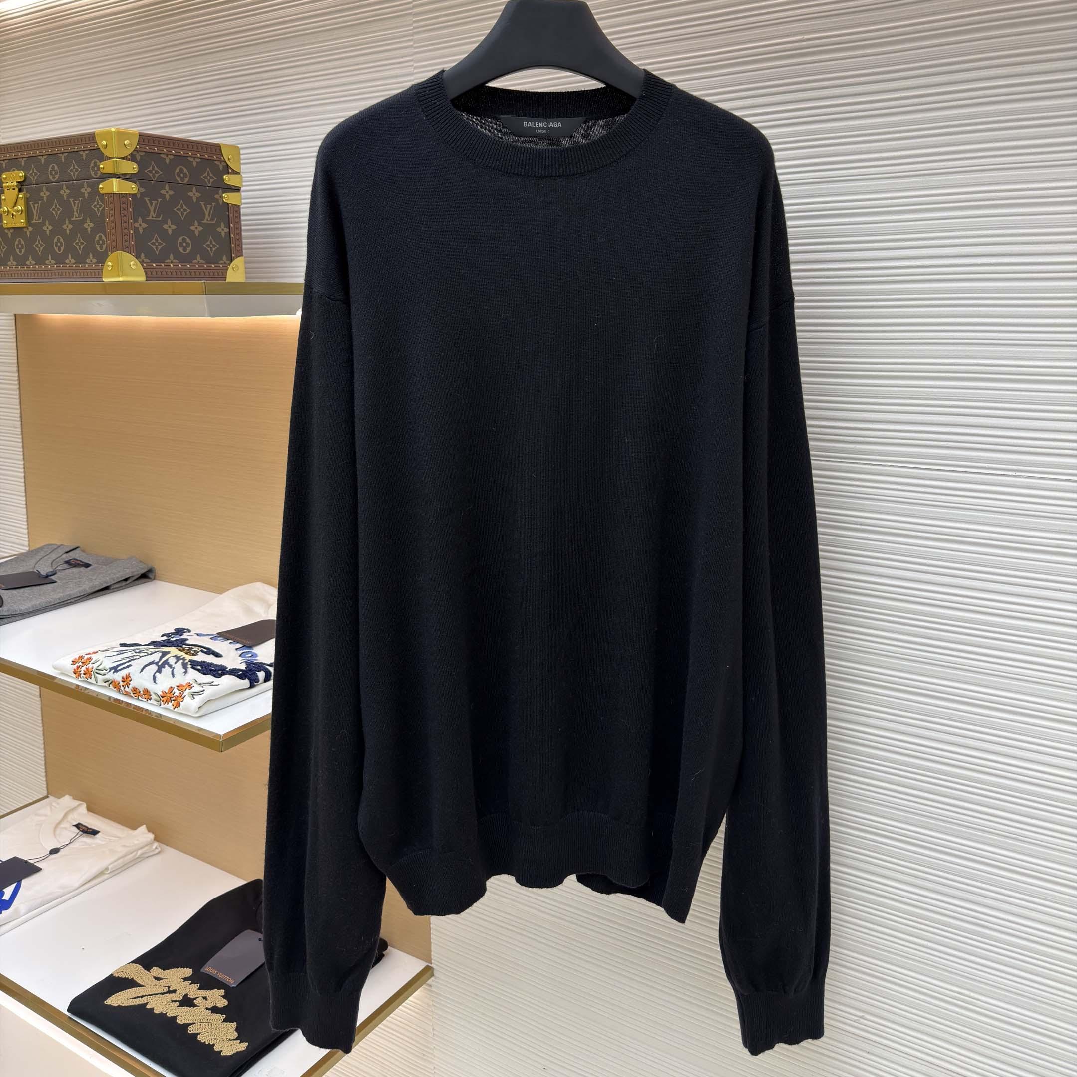 Balenciaga Crewneck Sweater in black  - DesignerGu