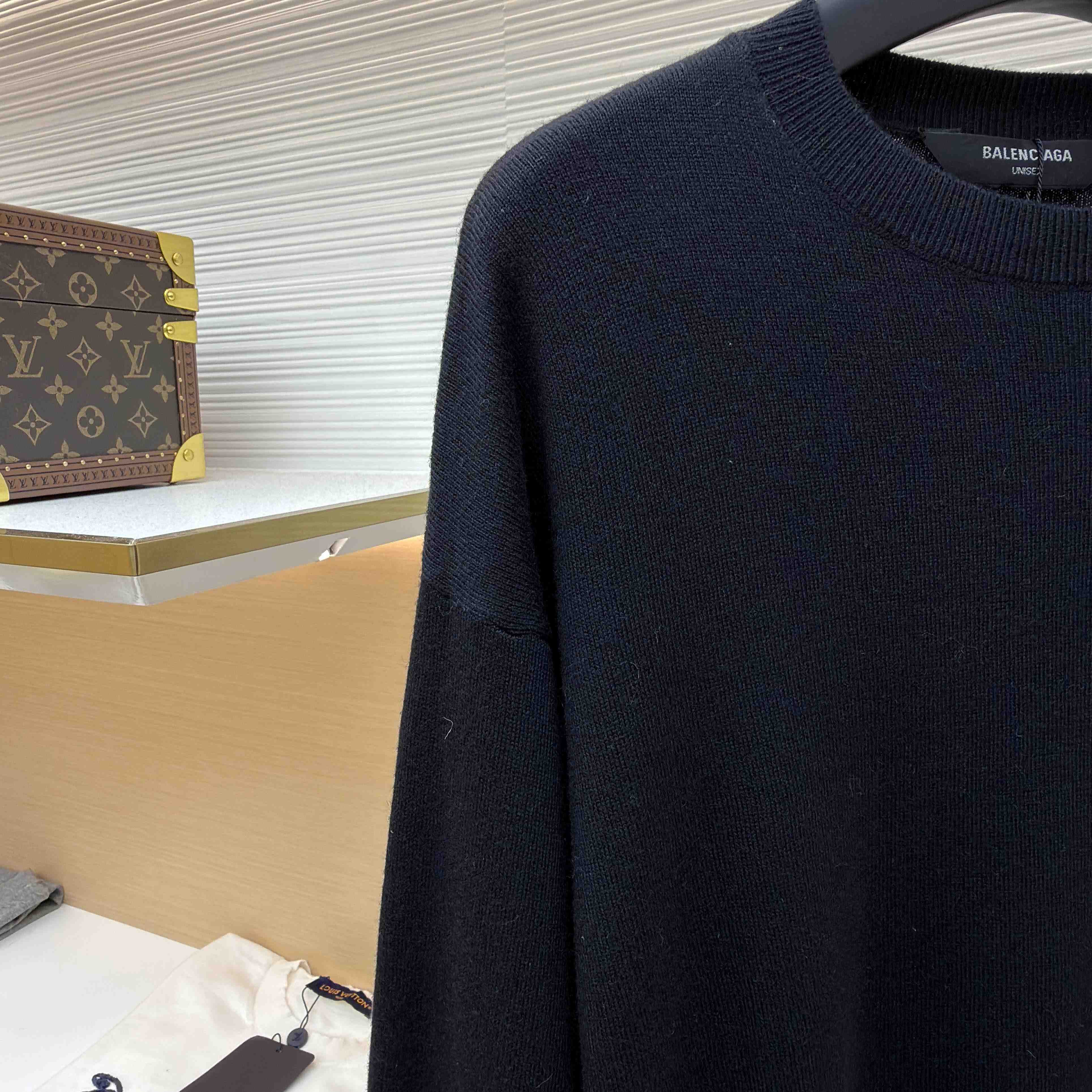 Balenciaga Crewneck Sweater in black  - DesignerGu