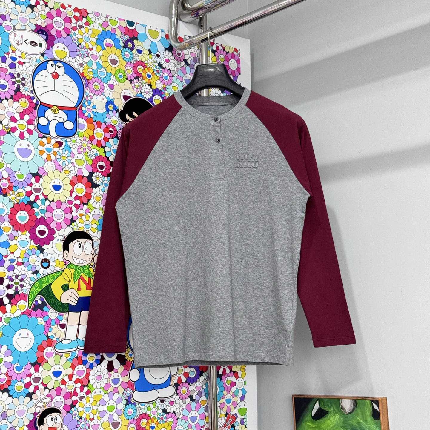 Miu Miu Cotton Jersey Henley Shirt  - DesignerGu