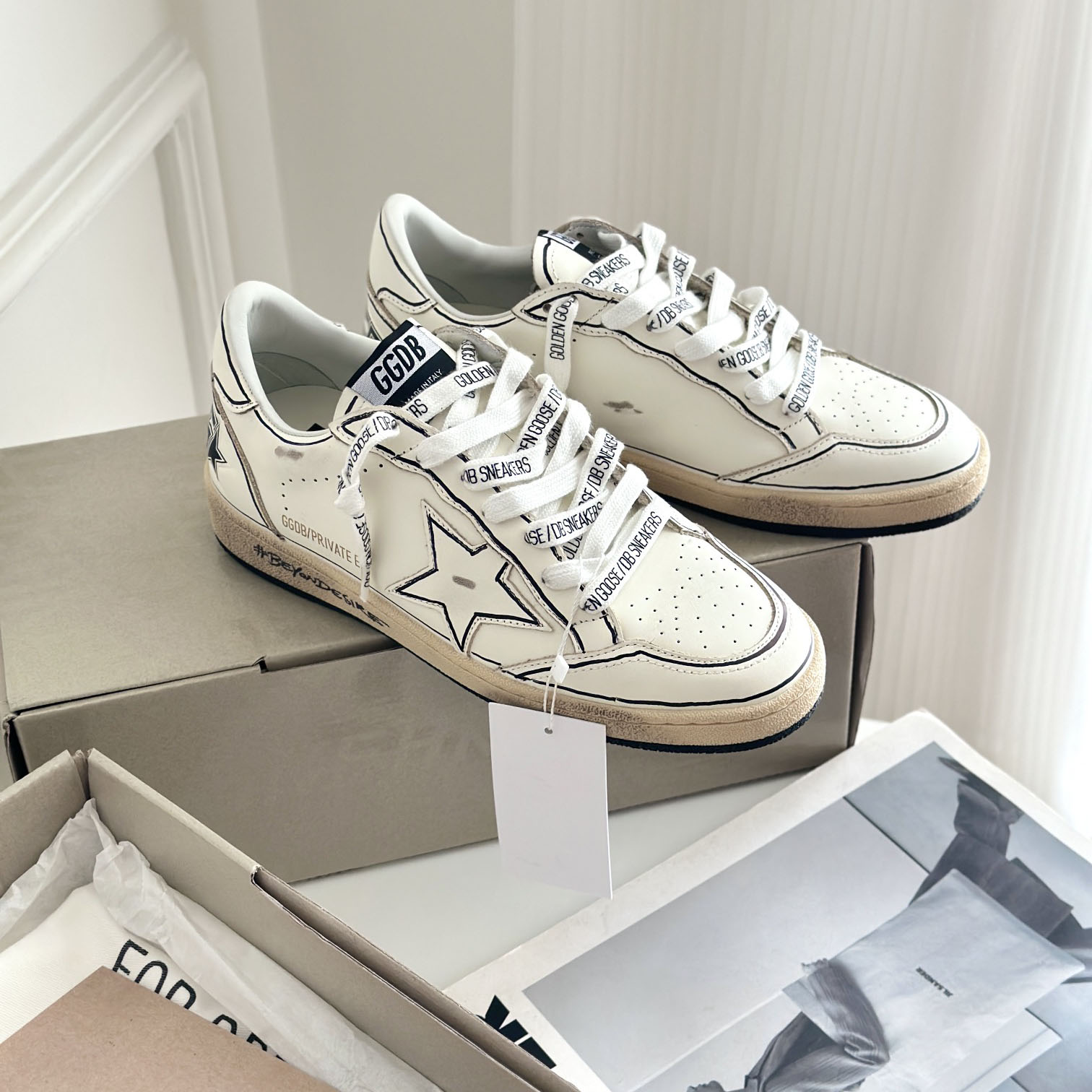 Golden Goose Ball-Star White Grafitti Star White Heel Tab #BEYONDESIRE - DesignerGu