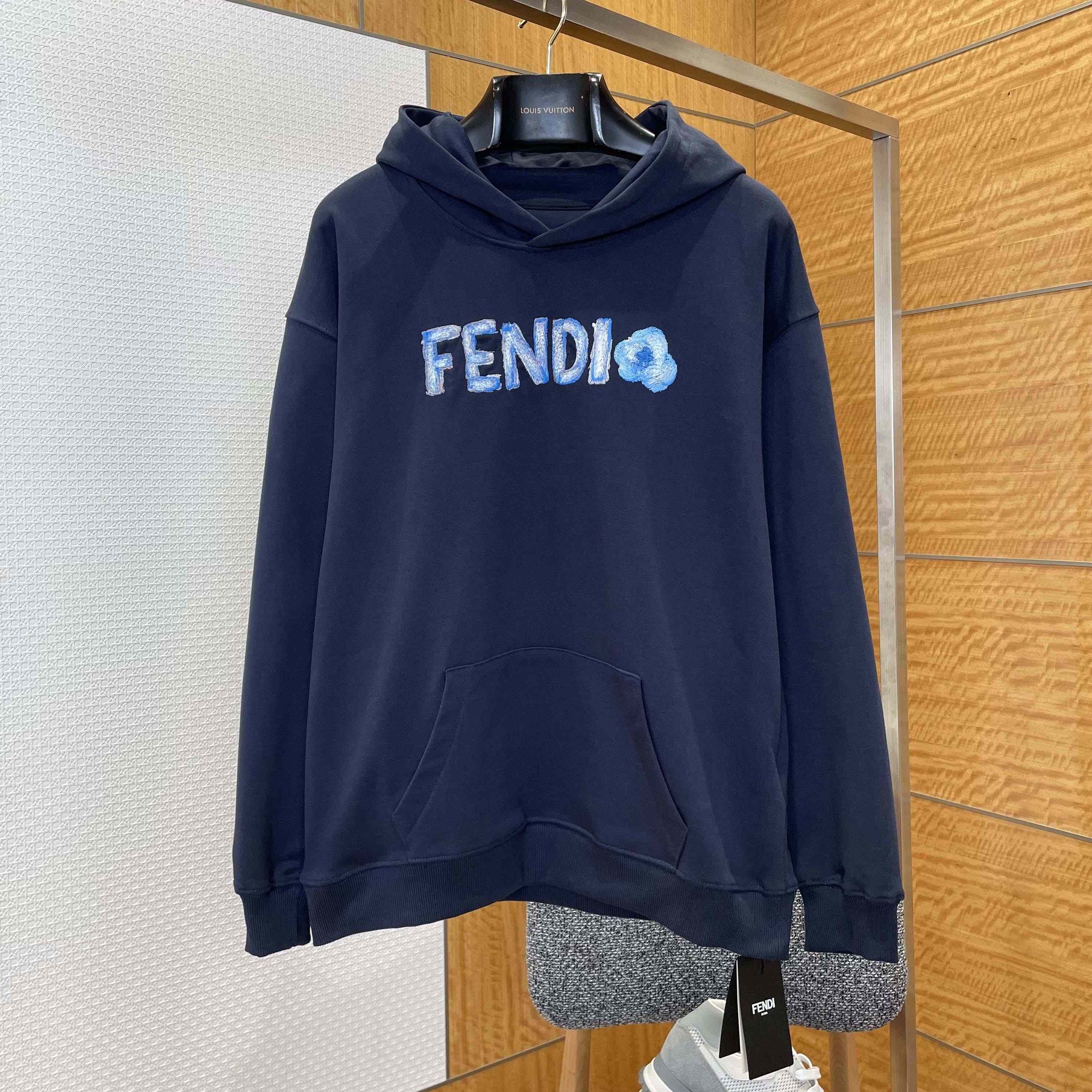 Fendi Lunar New Year Dark Blue Cotton Sweatshirt - DesignerGu
