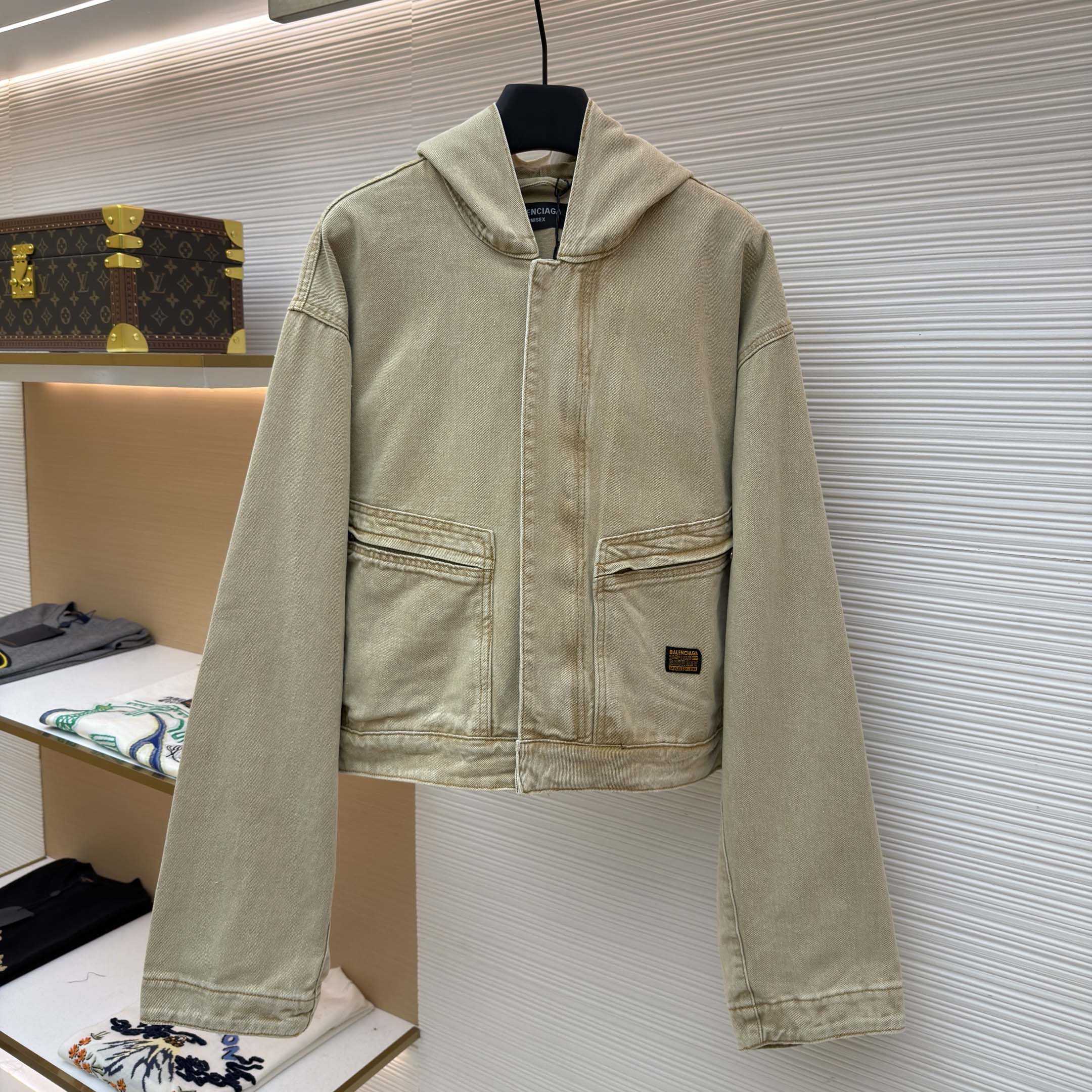 Balenciaga Zipped-pocket Long-sleeves Denim Jacket - DesignerGu