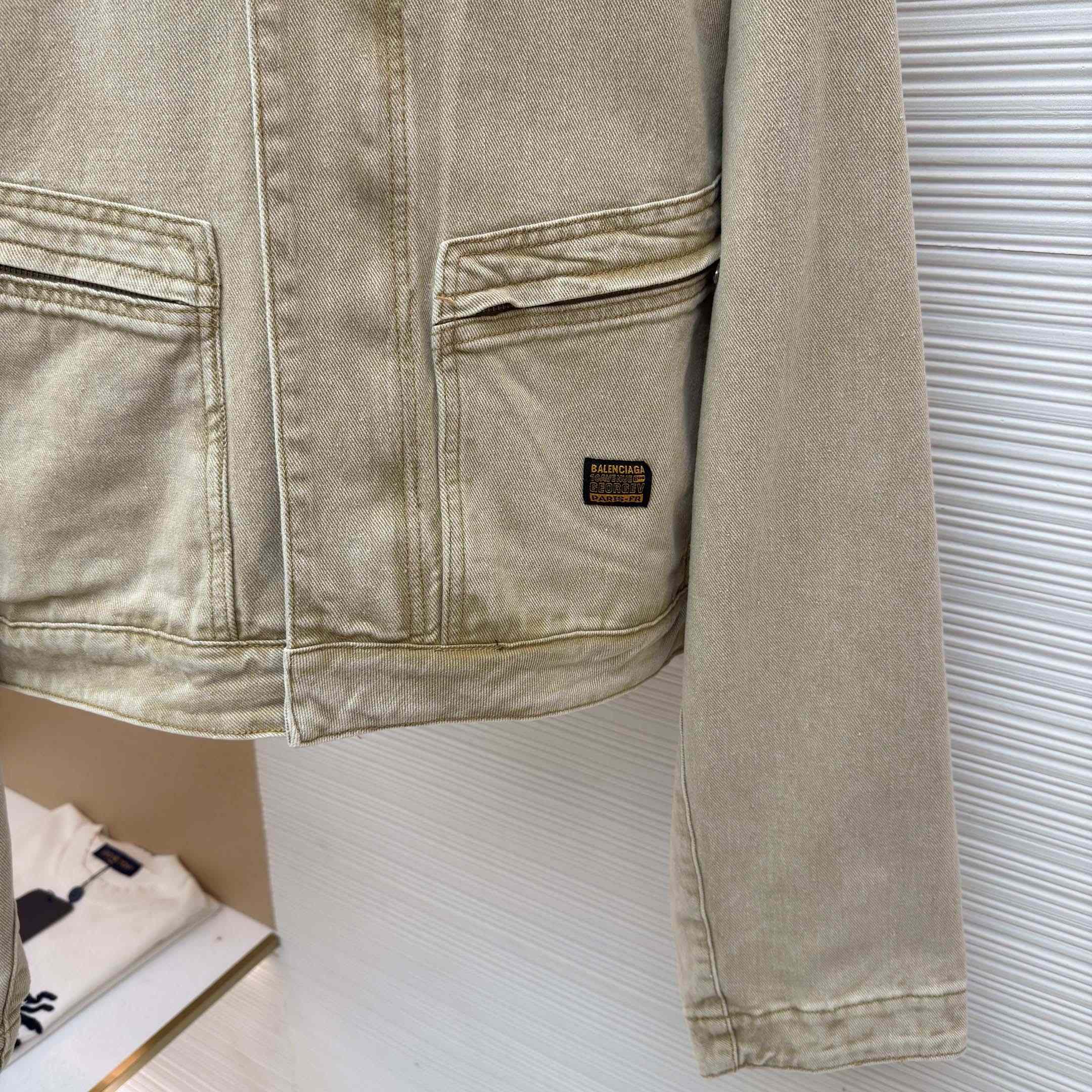 Balenciaga Zipped-pocket Long-sleeves Denim Jacket - DesignerGu