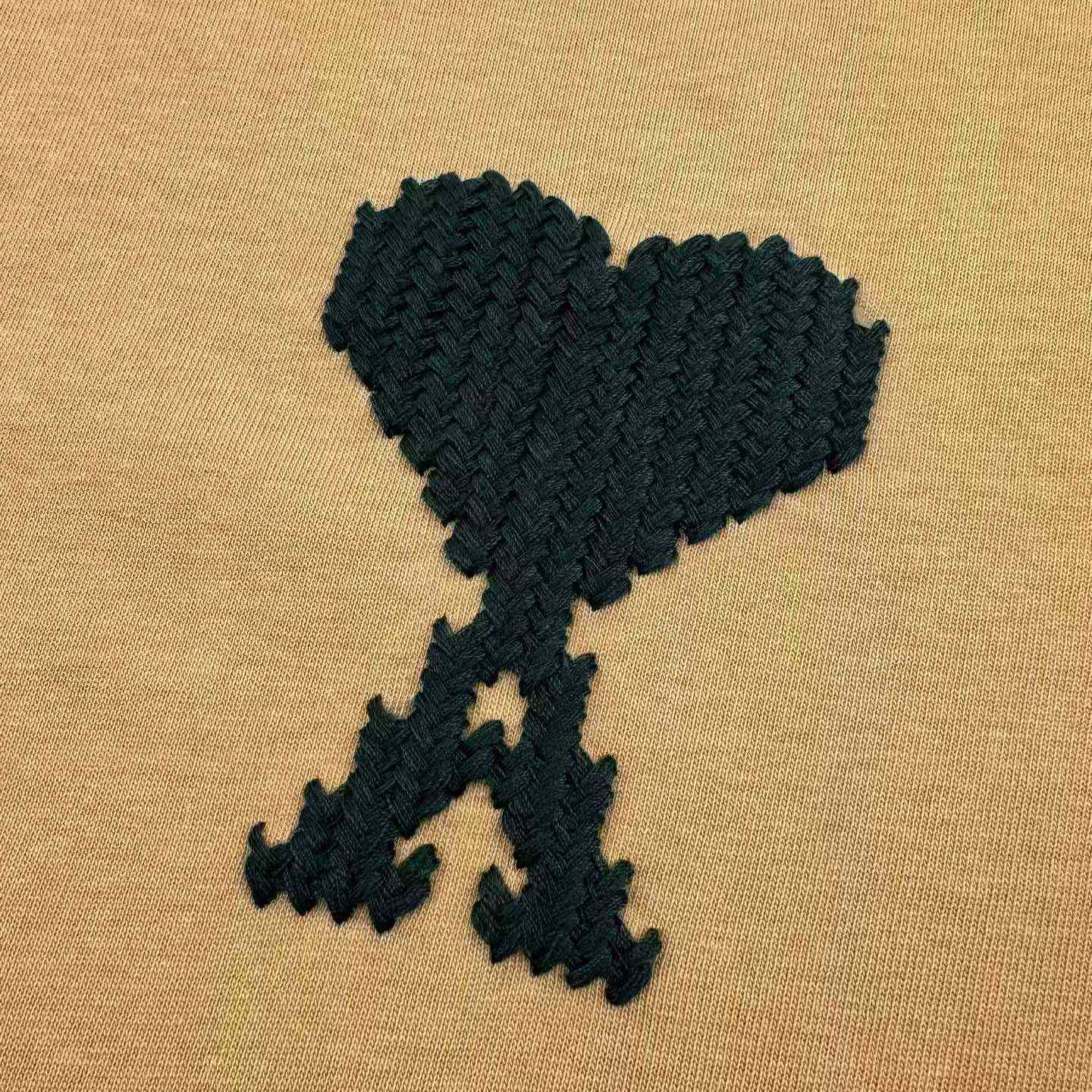 AMI Paris Beige Cotton Ami De Coeur T-shirt - DesignerGu