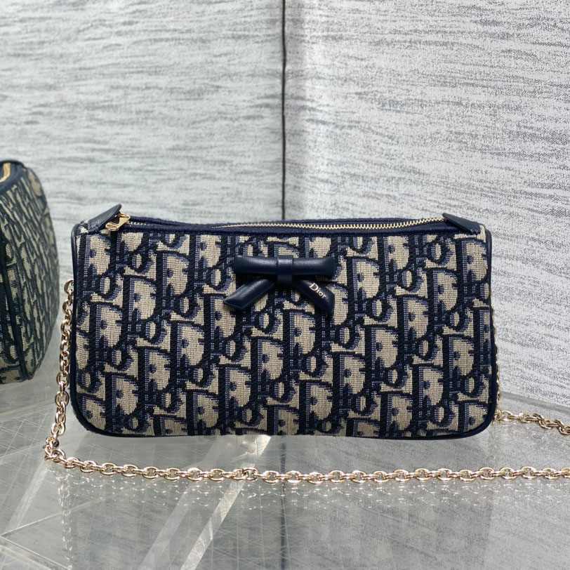 Dior Oblique Bow Pouch with Chain - DesignerGu