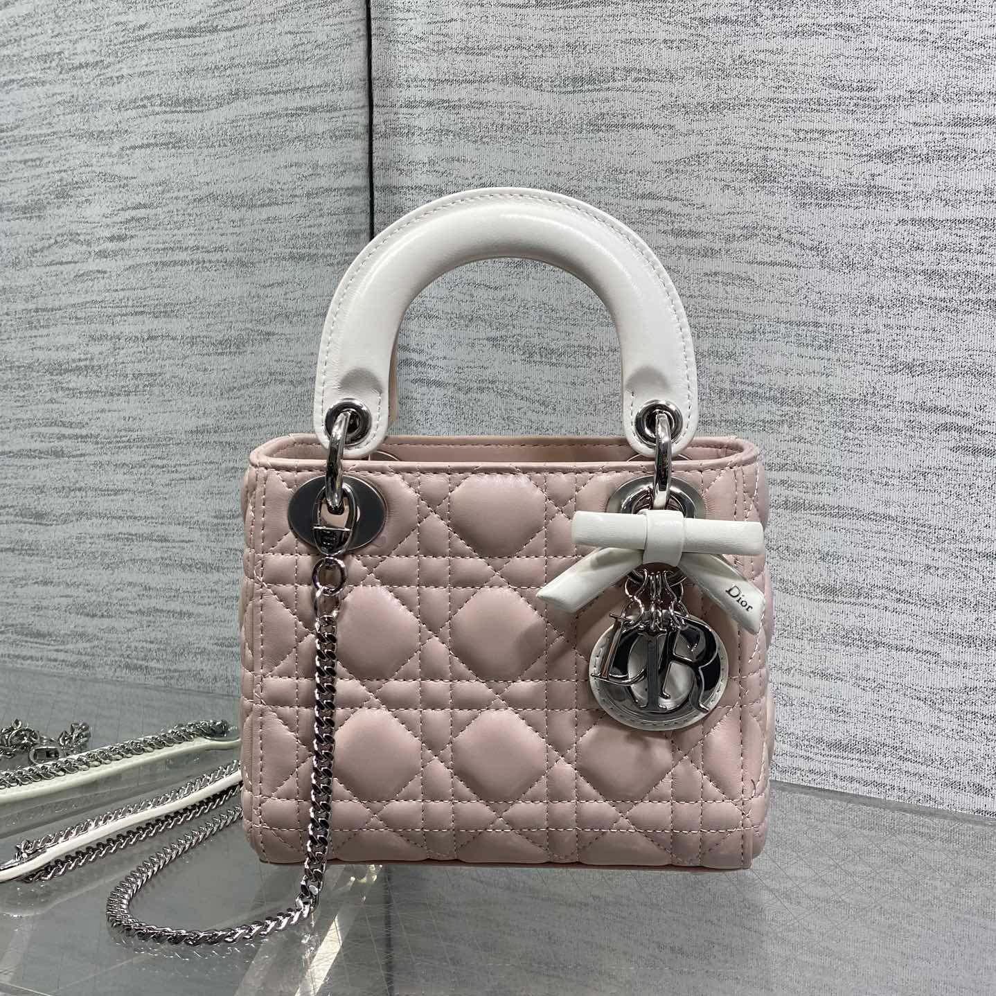 Dior Or Mini Lady Dior Bag with Chain  - DesignerGu