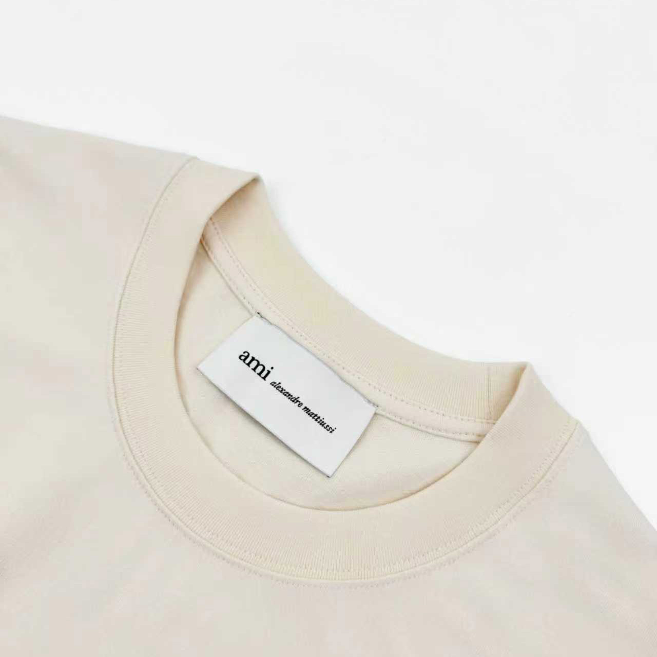 AMI Paris White Cotton Ami De Coeur T-shirt - DesignerGu