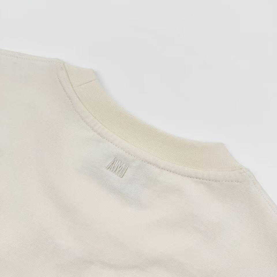 AMI Paris White Cotton Ami De Coeur T-shirt - DesignerGu