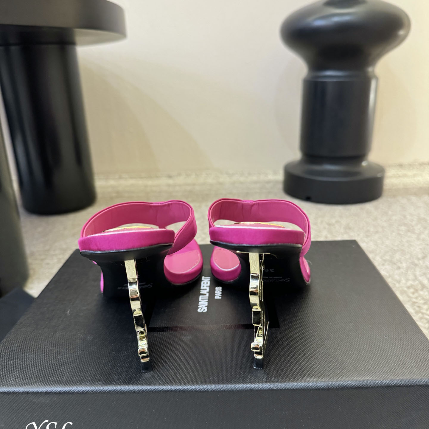 Saint Laurent OPYUM Mules In Satin  Crepe - DesignerGu