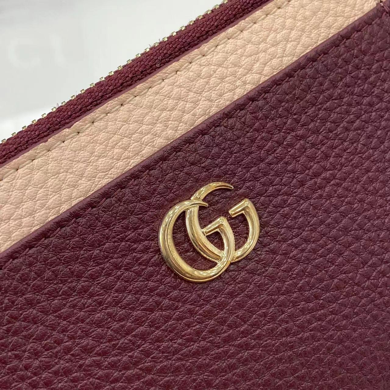 Gucci Bi-color GG Marmont Zip Key Pouch - DesignerGu