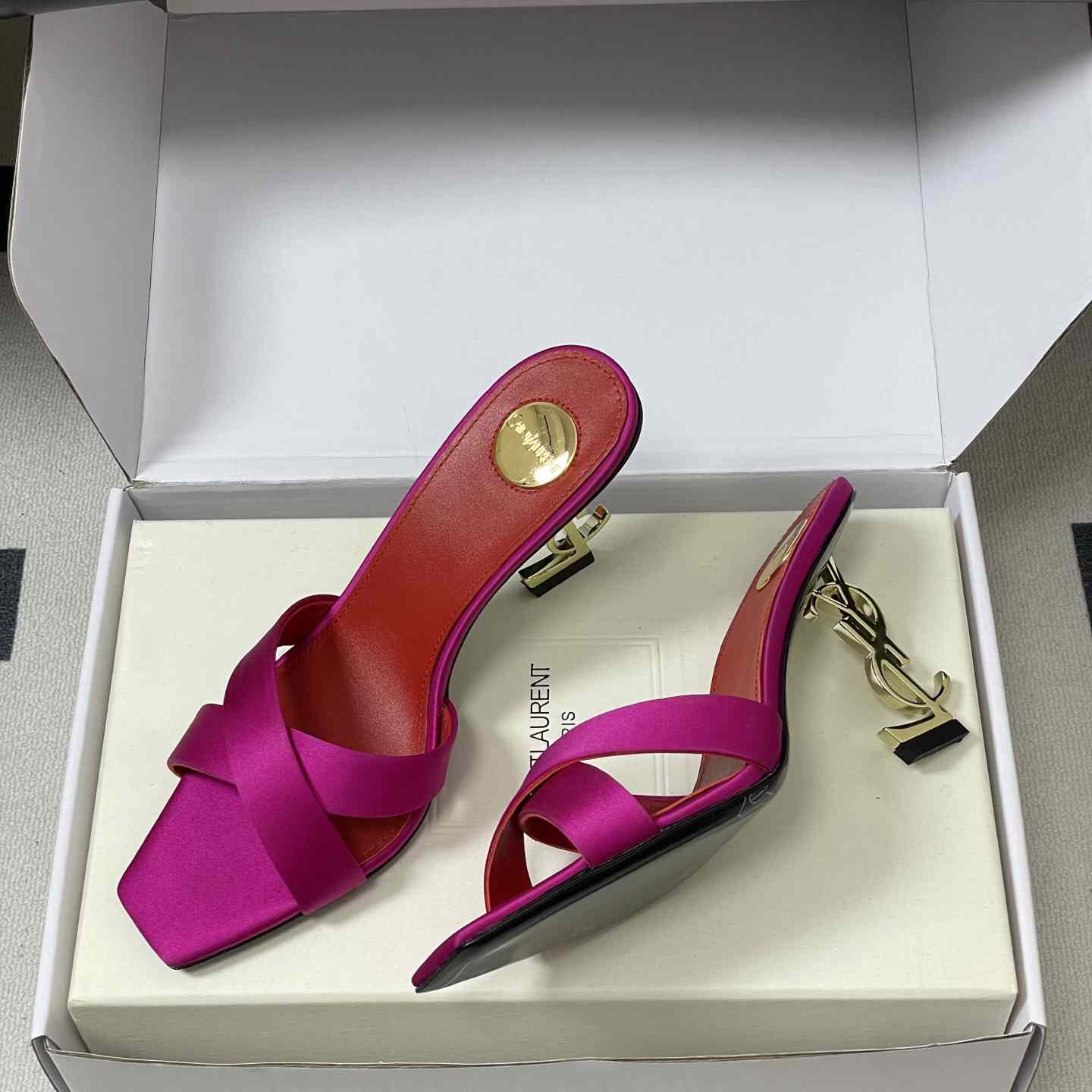 Saint Laurent Opyum Mules In Satin Crepe  - DesignerGu