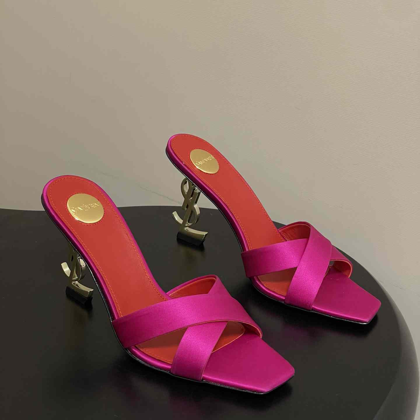 Saint Laurent Opyum Mules In Satin Crepe  - DesignerGu