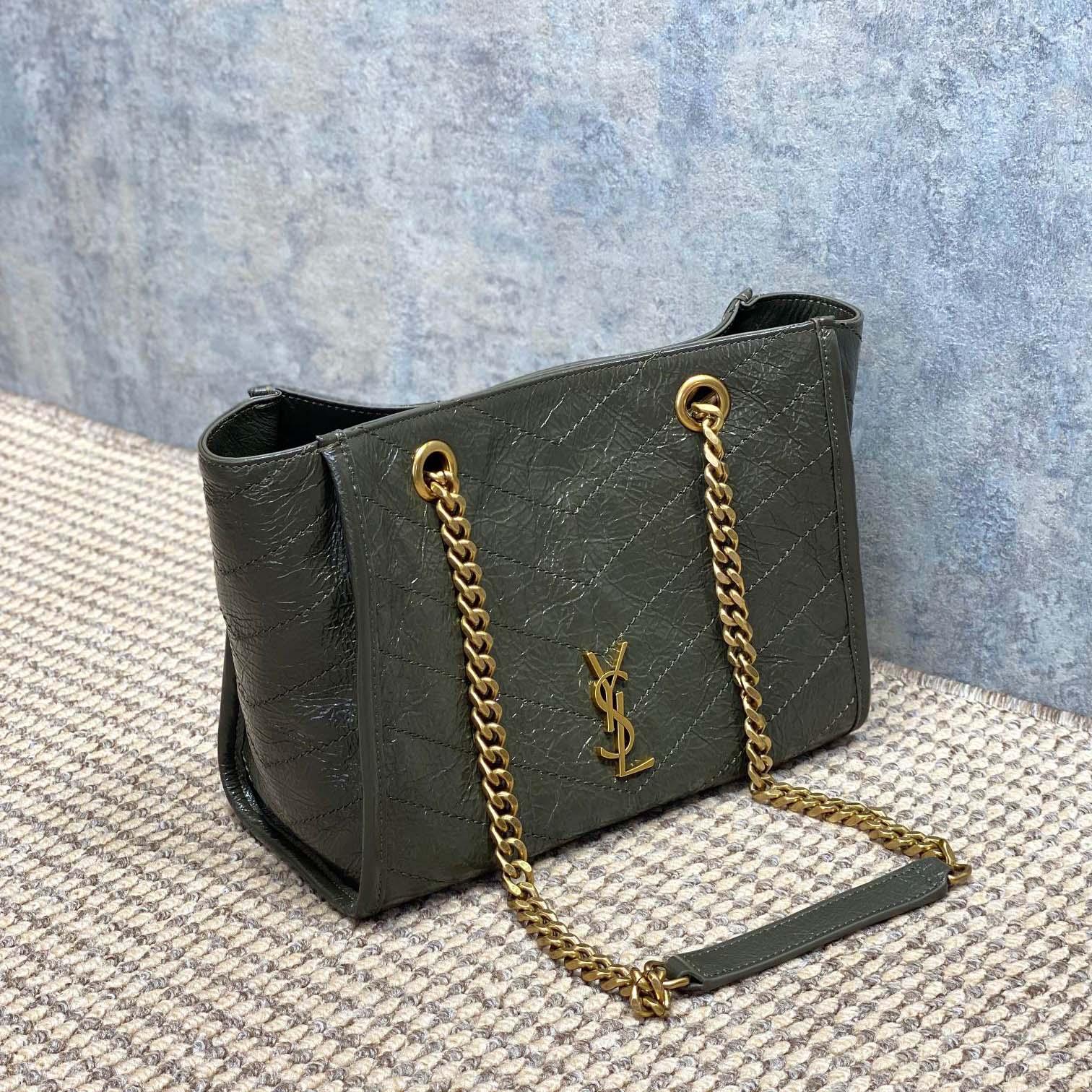 Saint Laurent Nini Small Shopping In Vintage Leather  - DesignerGu