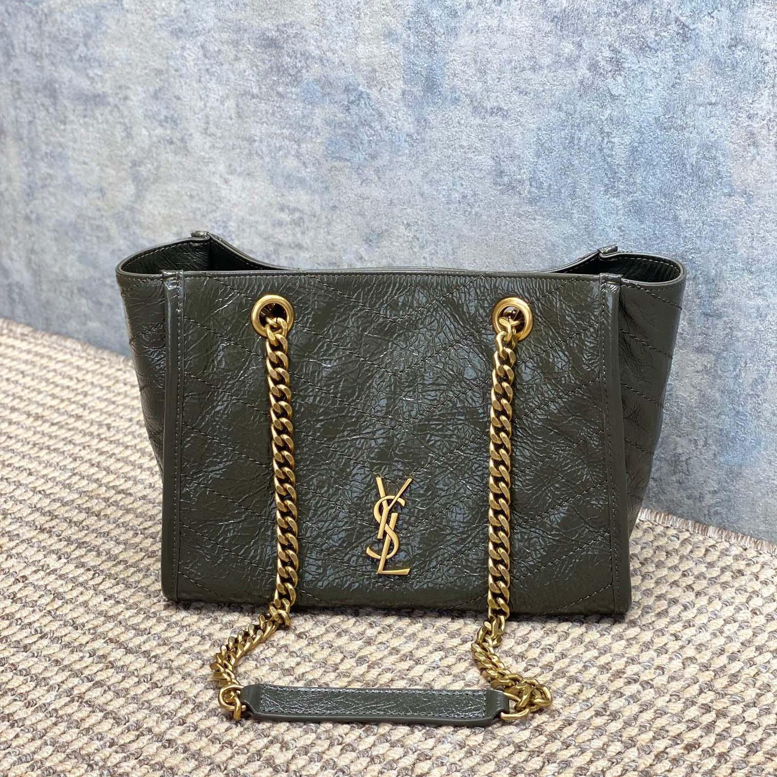 Saint Laurent Nini Small Shopping In Vintage Leather  - DesignerGu