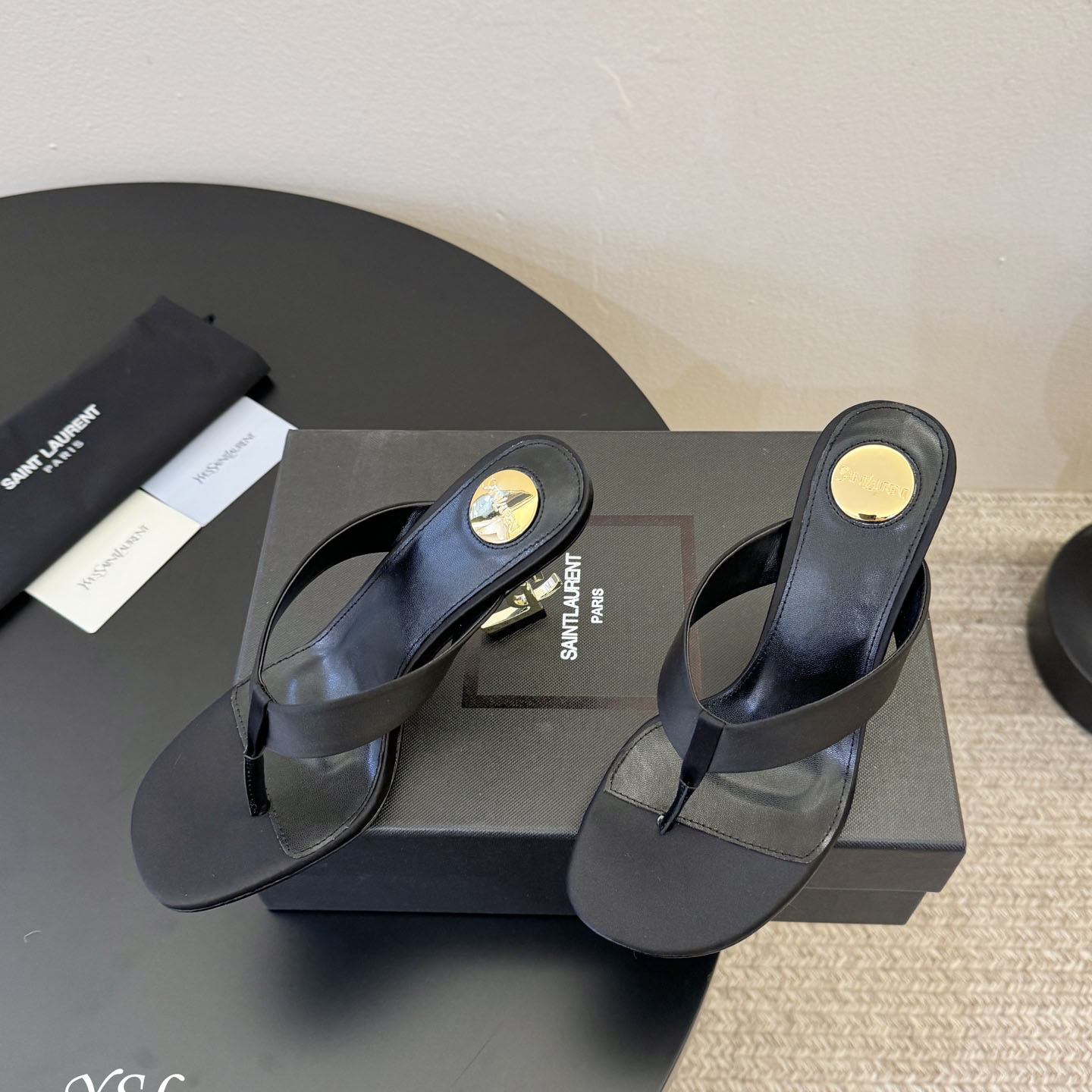 Saint Laurent OPYUM Mules In Satin  Crepe - DesignerGu