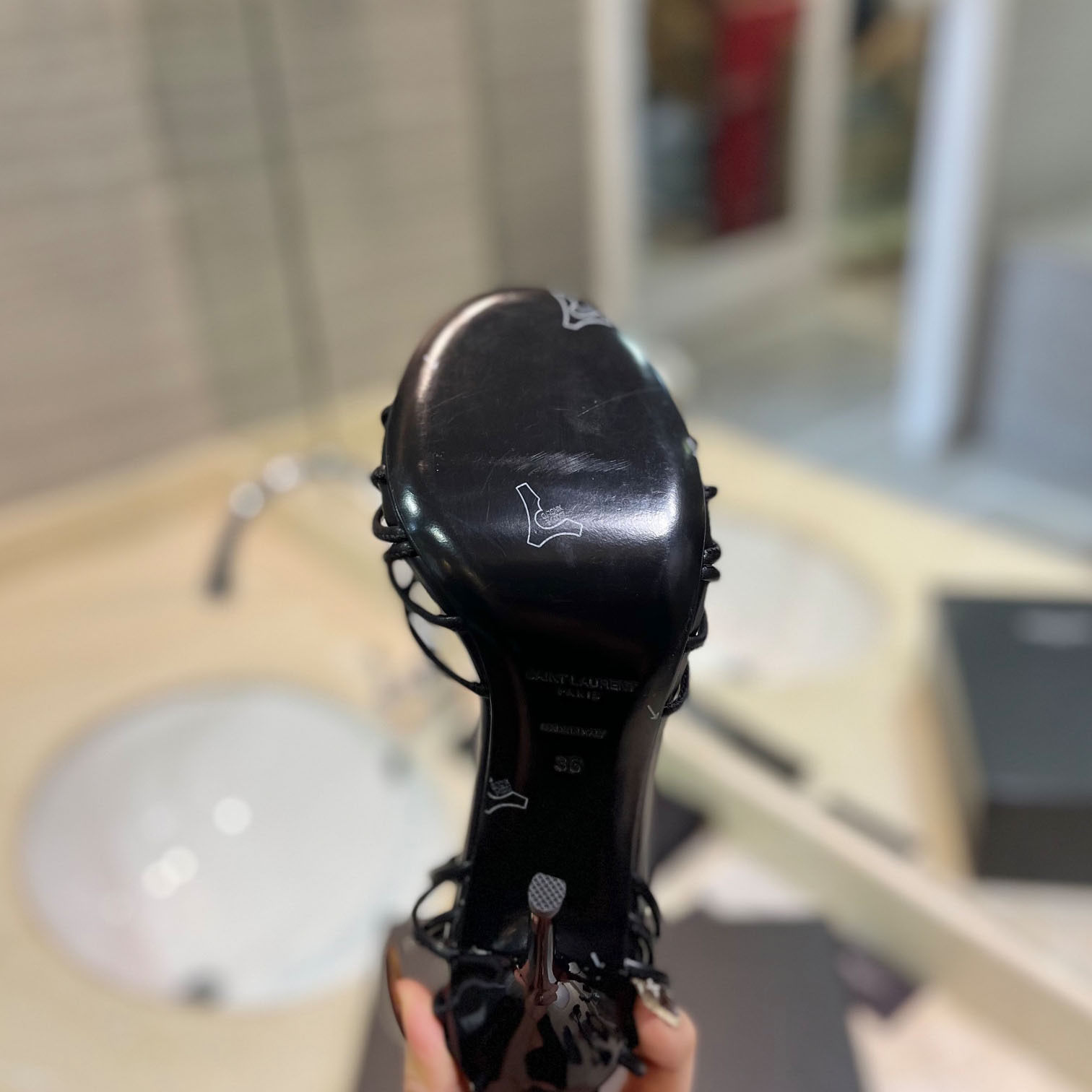 Saint Laurent BABYLONE Sandals In Smooth Leather - DesignerGu