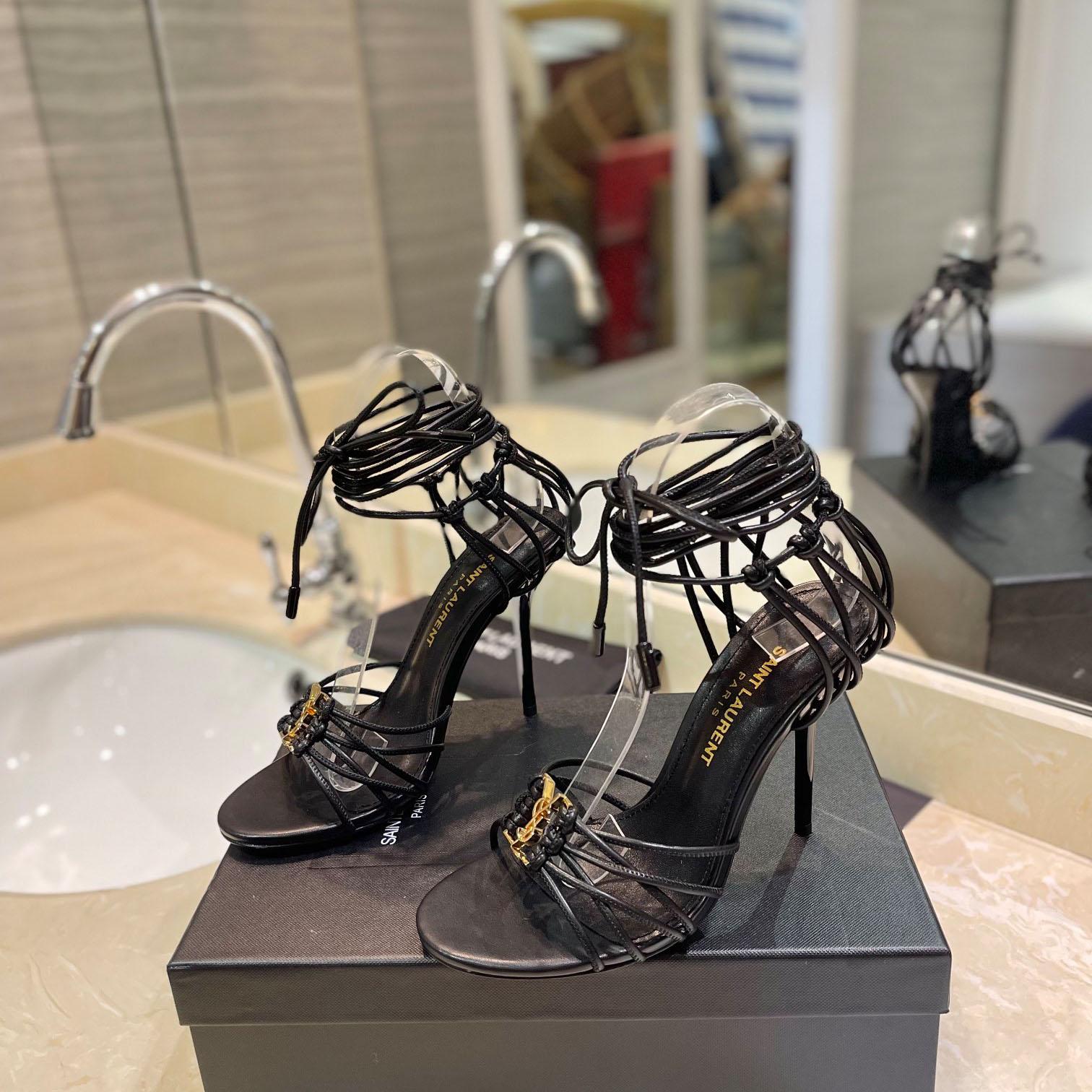 Saint Laurent BABYLONE Sandals In Smooth Leather - DesignerGu