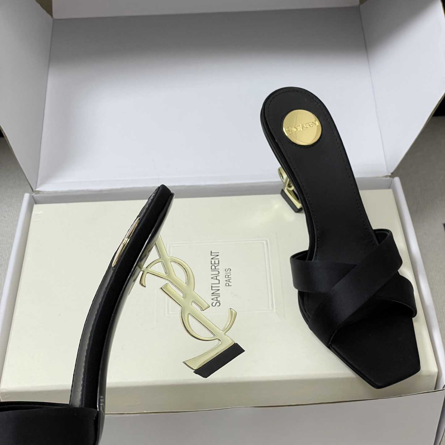 Saint Laurent Opyum Mules In Satin Crepe  - DesignerGu