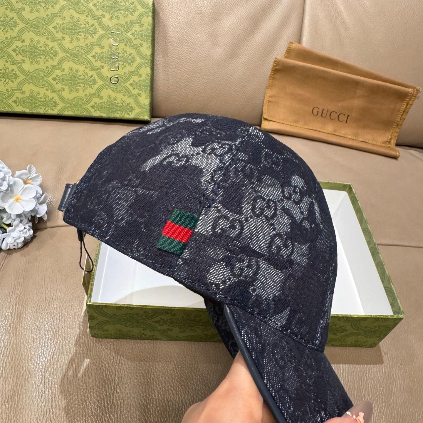 Gucci GG Denim Baseball Cap With Web - DesignerGu