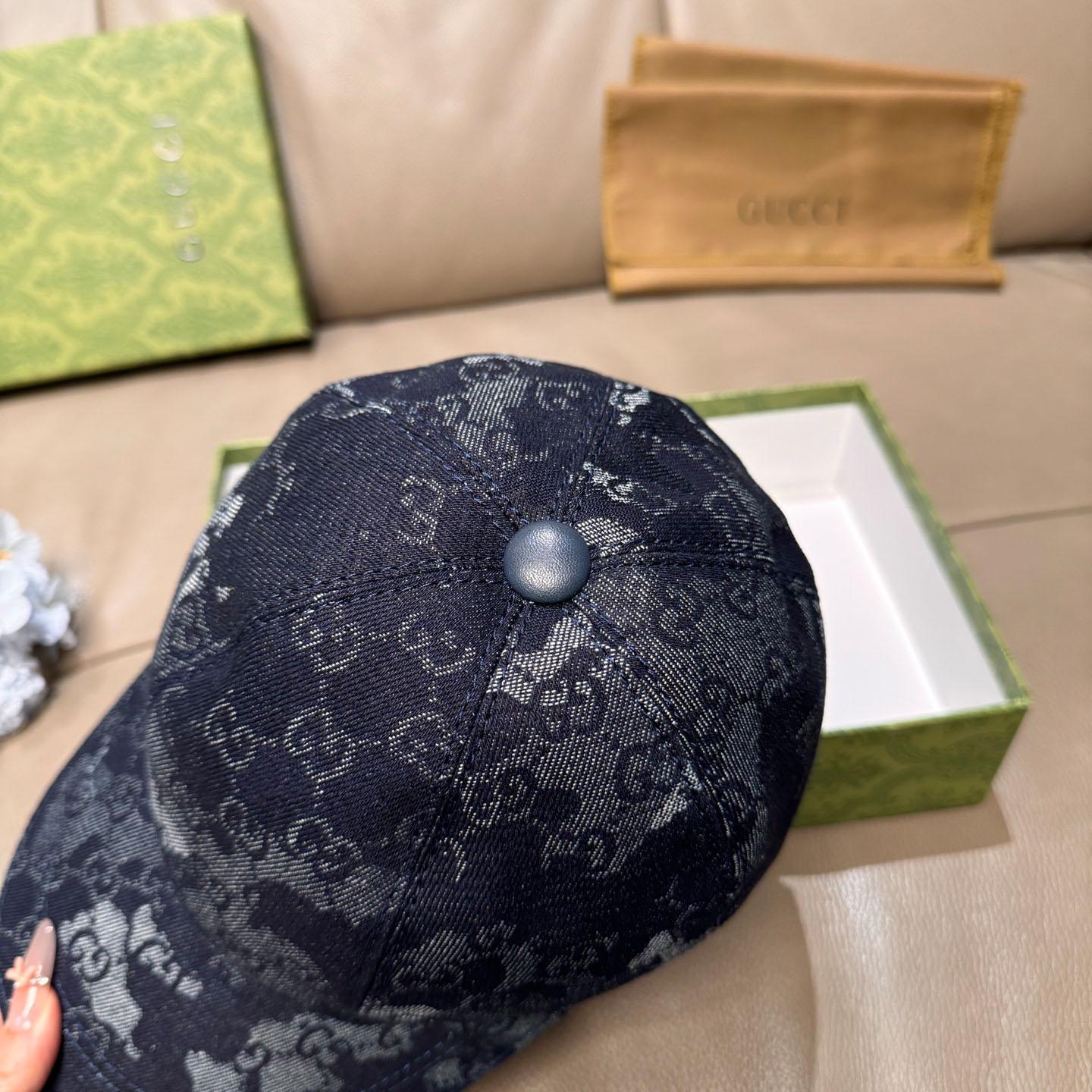 Gucci GG Denim Baseball Cap With Web - DesignerGu