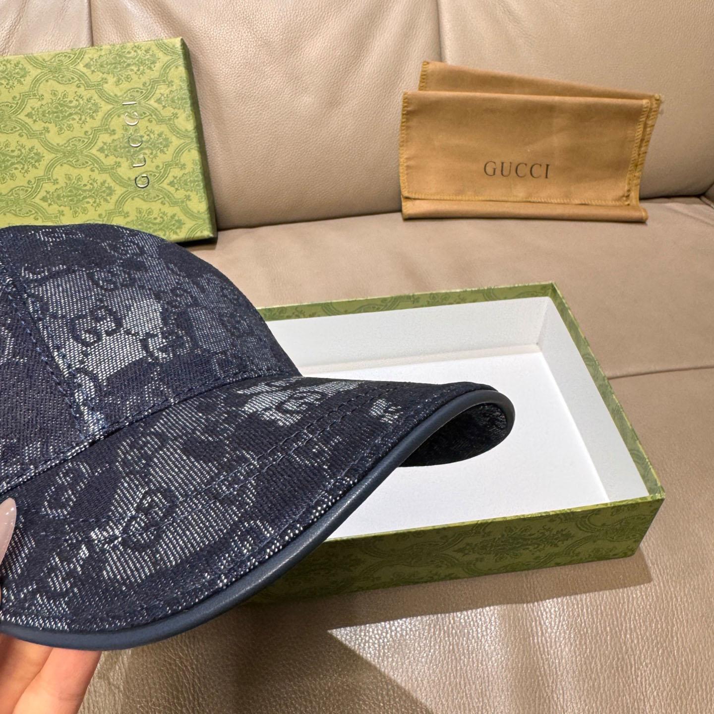 Gucci GG Denim Baseball Cap With Web - DesignerGu