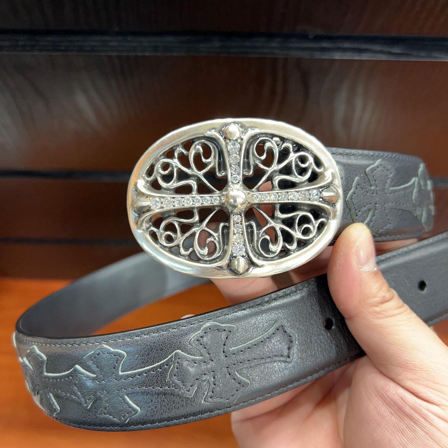 Chrome Hearts Leather Belt   - DesignerGu