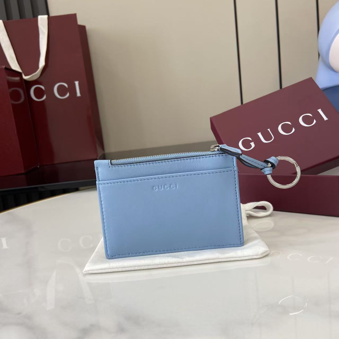 Gucci GG Marmont Zip Key Pouch - DesignerGu