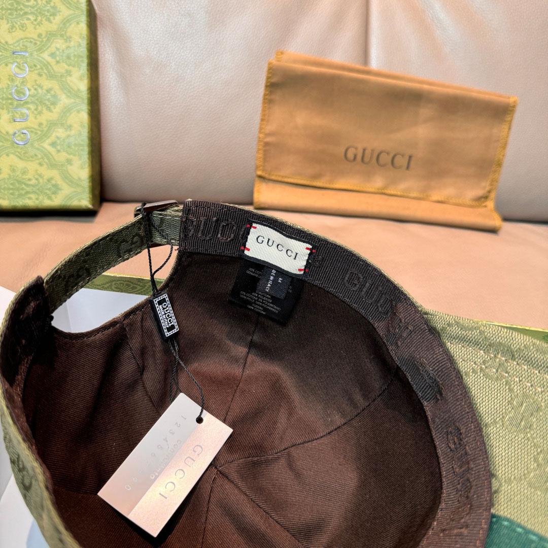 Gucci Forest Green GG Canvas Baseball Hat - DesignerGu