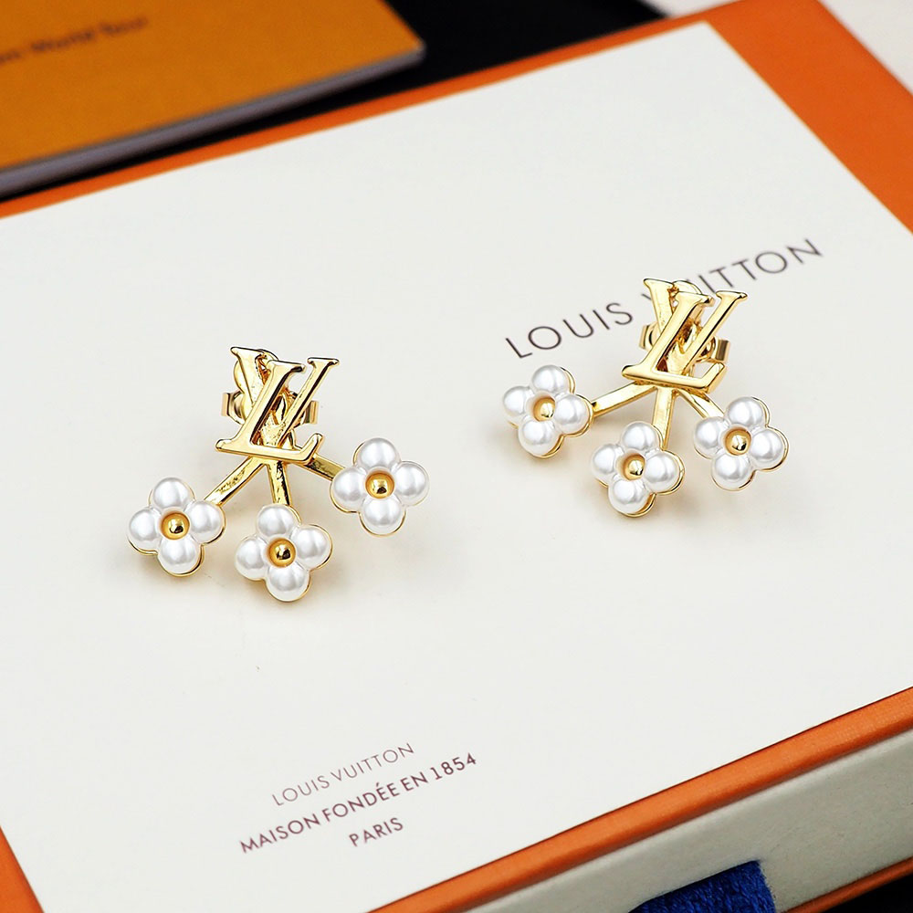 Louis Vuitton Minigram Pearls Earrings M01258 - DesignerGu