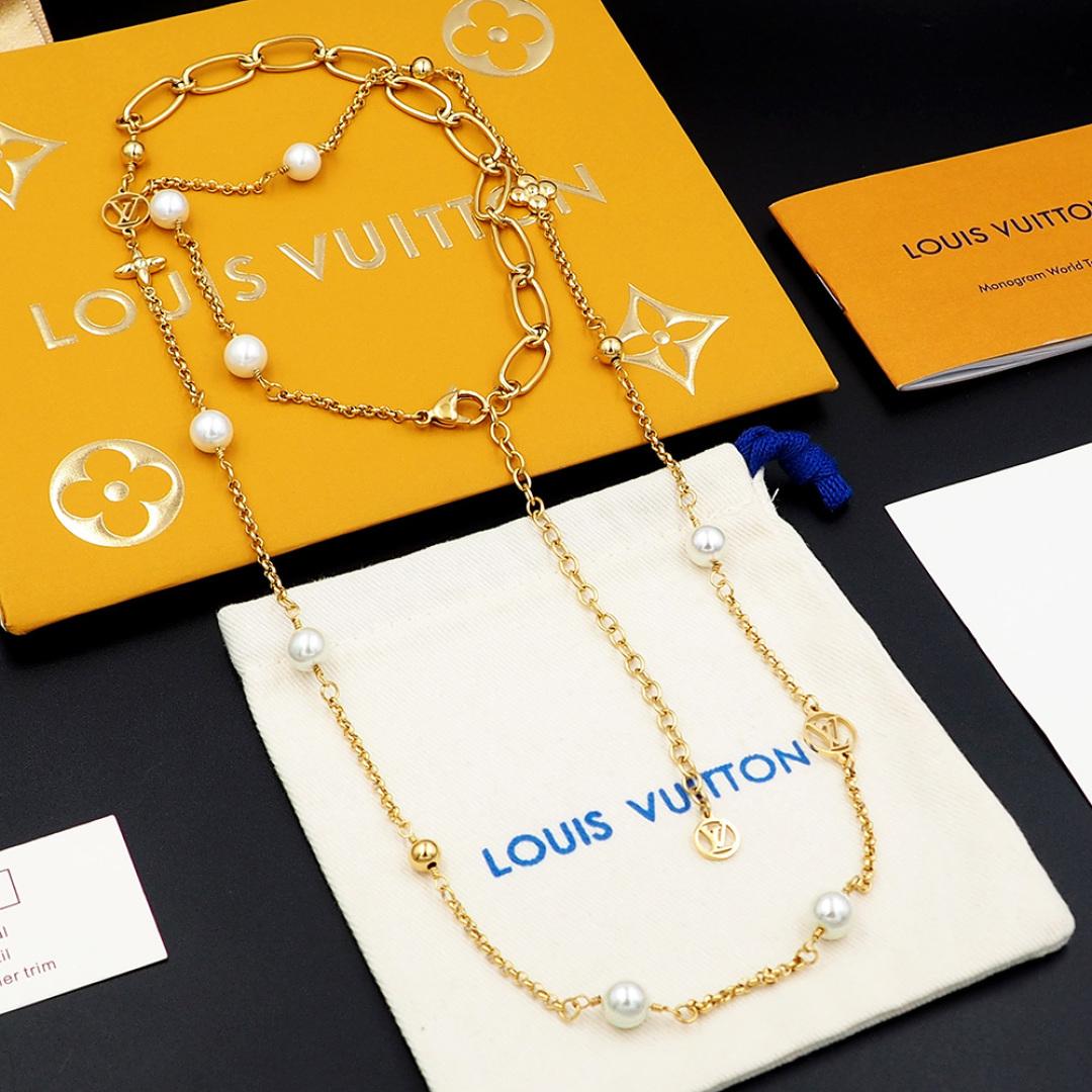 Louis Vuitton LV Mix Chains Necklace   M02516 - DesignerGu