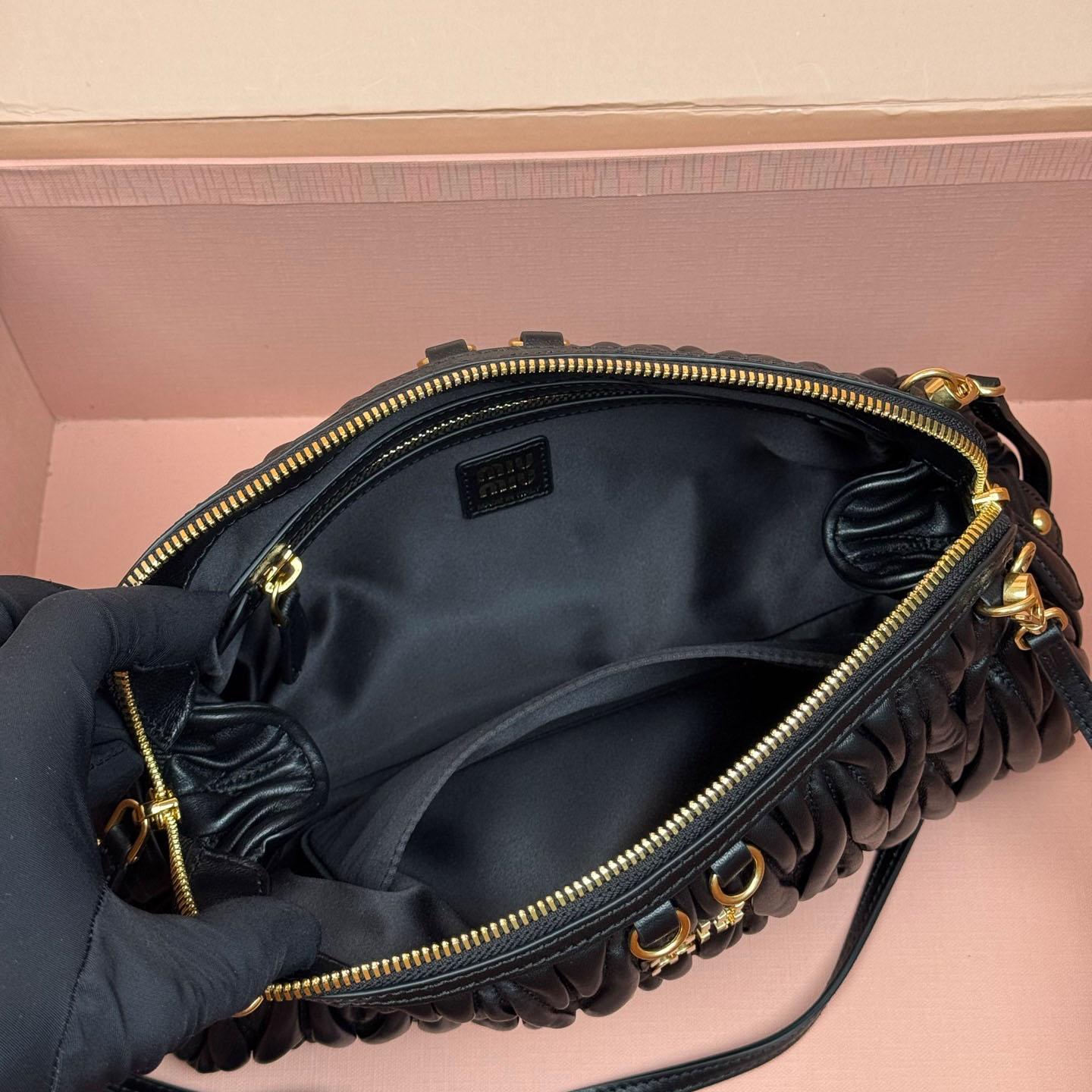 Miu Miu Caprice Matelassé Nappa Leather Clutch - DesignerGu