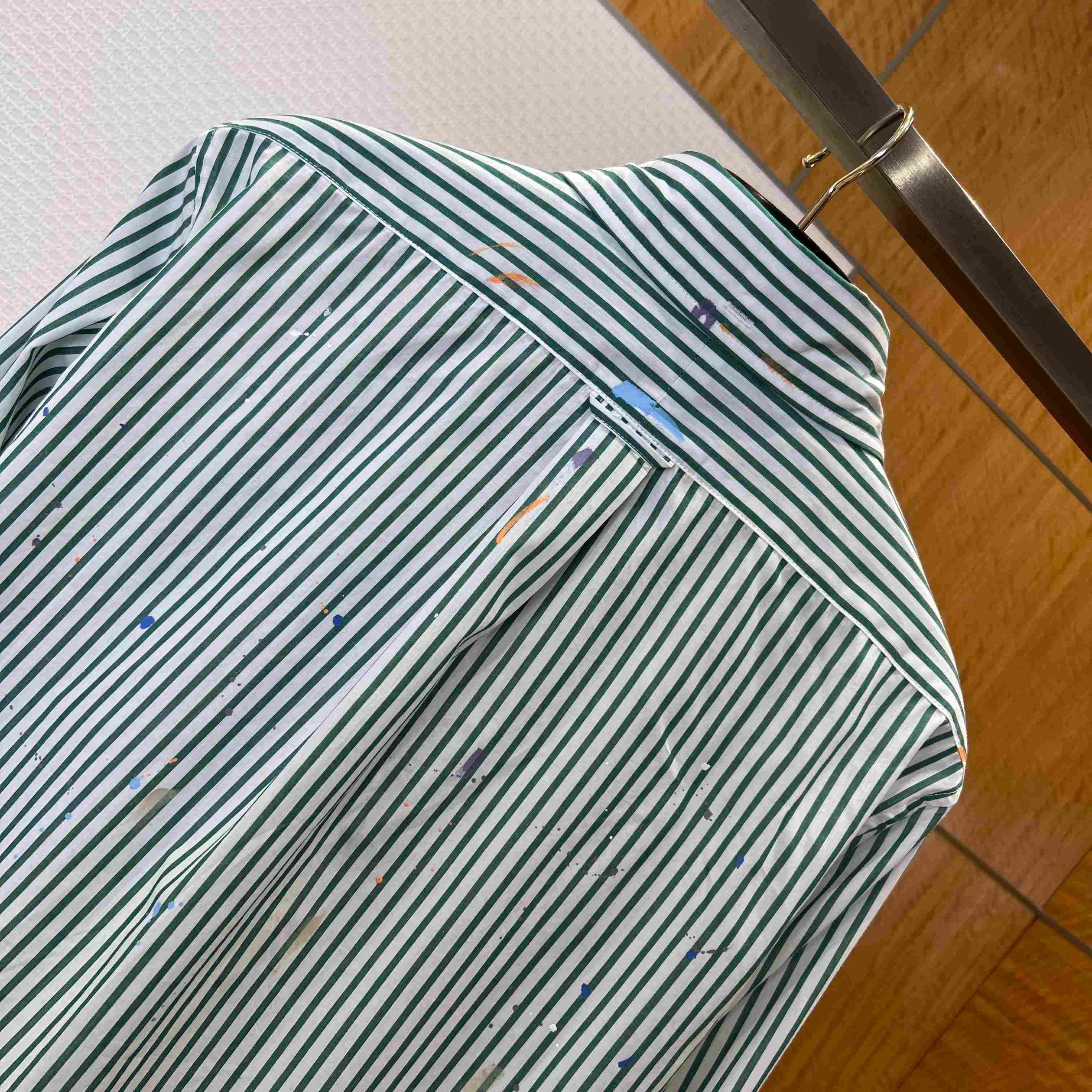  Ralph Lauren Classic Fit Paint-Splatter Striped Shirt - DesignerGu