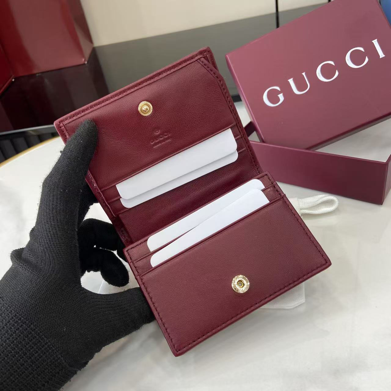 Gucci GG Marmont Card Case Wallet 466492 - DesignerGu