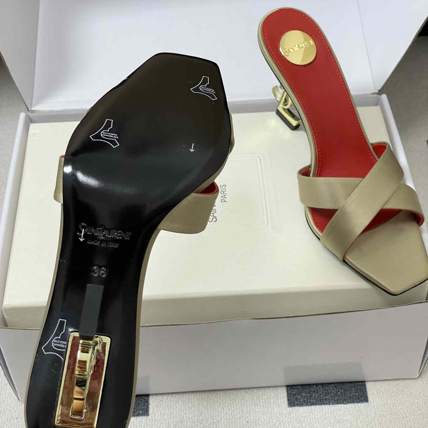 Saint Laurent Opyum Mules In Satin Crepe  - DesignerGu