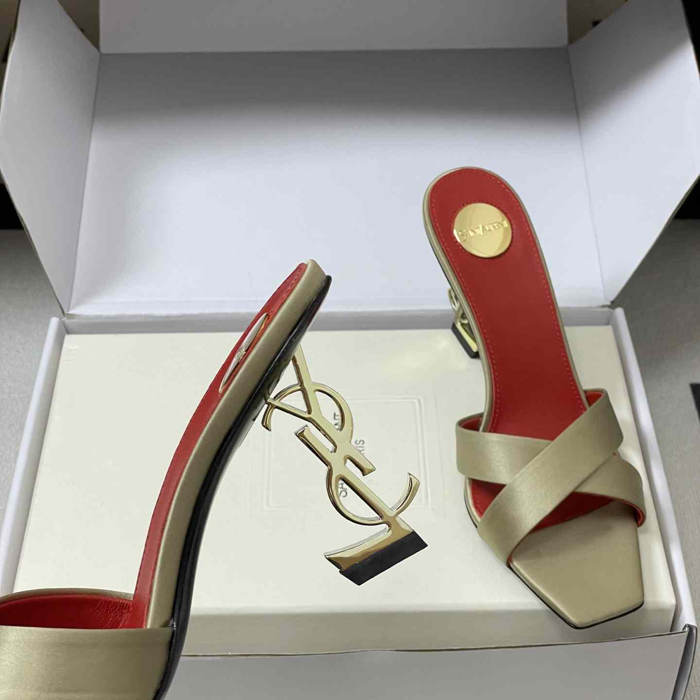 Saint Laurent Opyum Mules In Satin Crepe  - DesignerGu