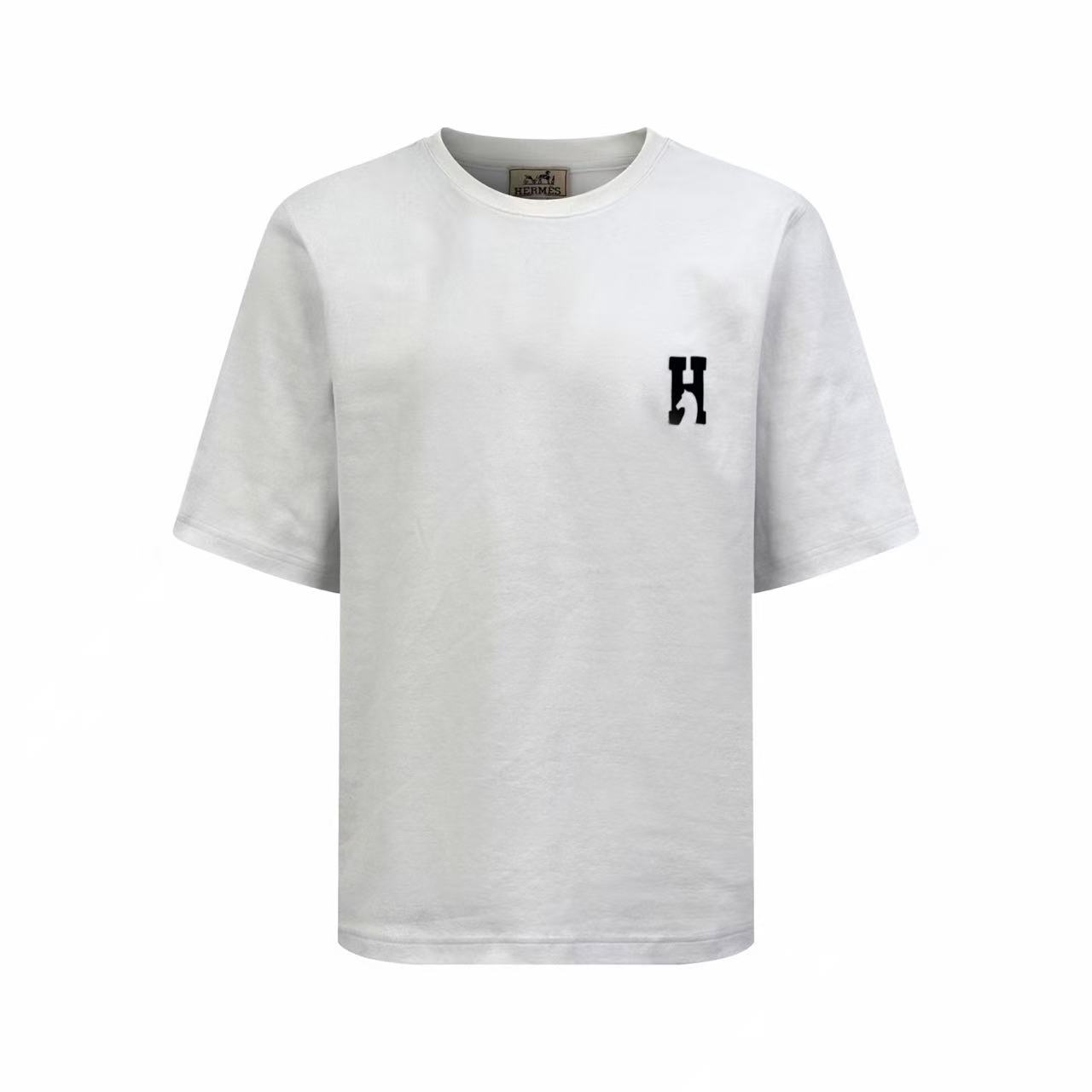 Hermes "H'Cheval" t-shirt with leather detail - DesignerGu