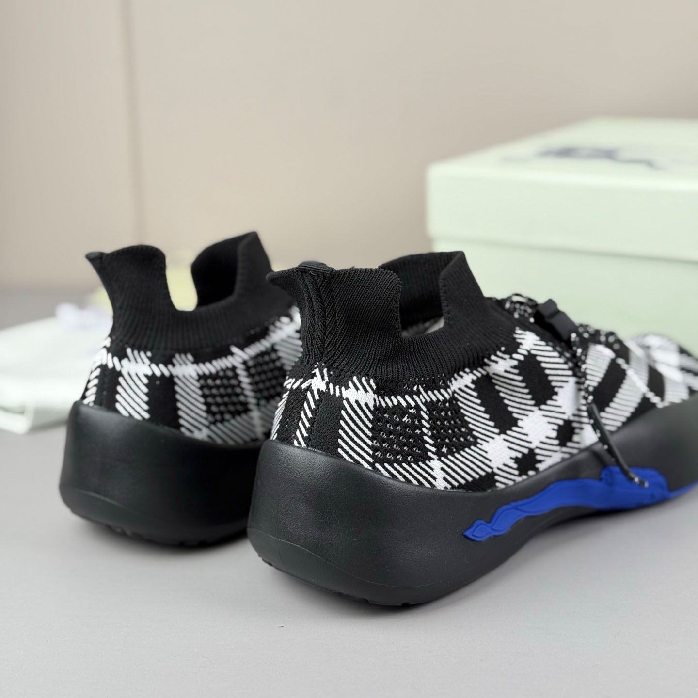 Burberry Check Knit Neptune Sneakers - DesignerGu