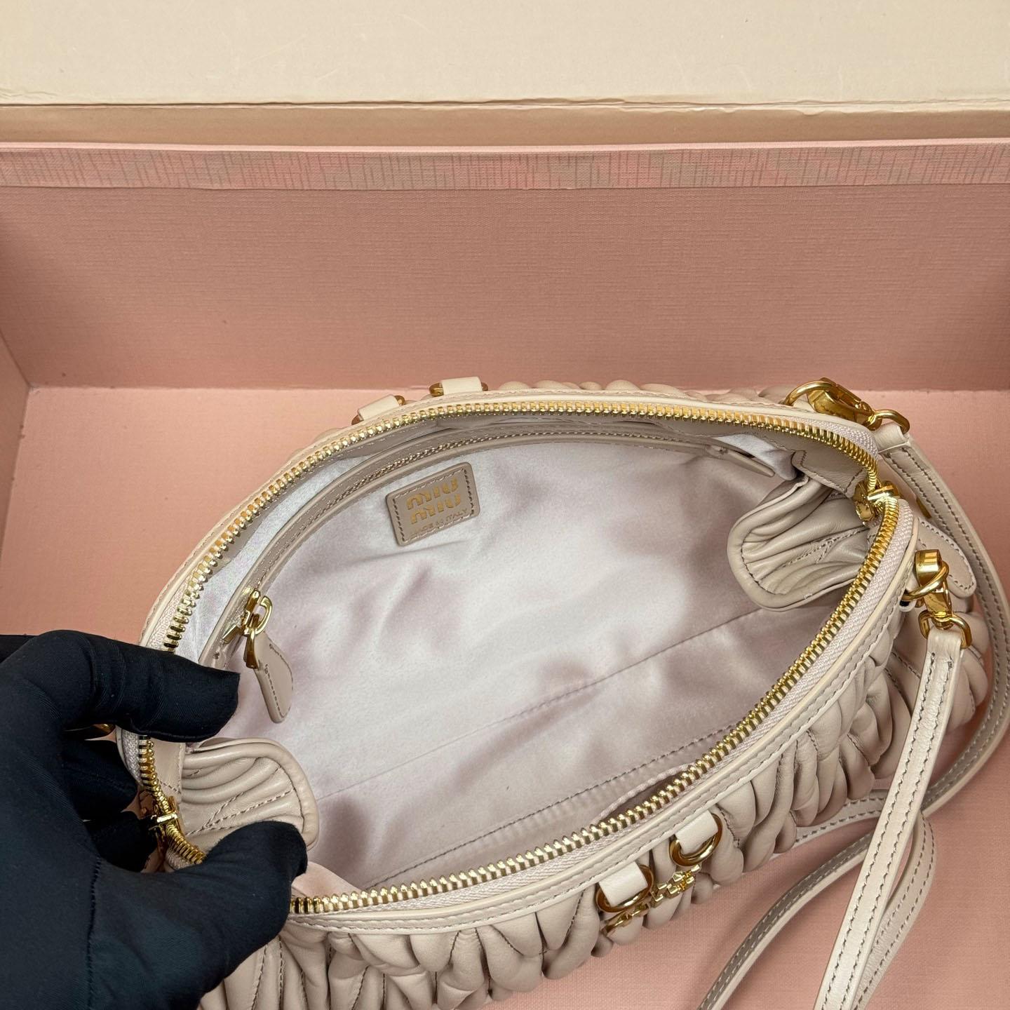 Miu Miu Caprice Matelassé Nappa Leather Clutch - DesignerGu