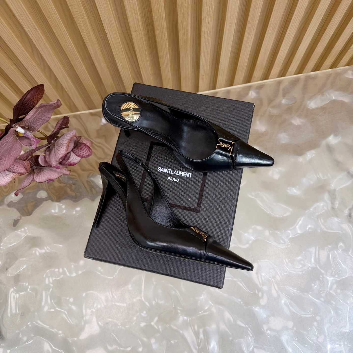 Saint Laurent Babylone Breteuil Slingback Pumps - DesignerGu