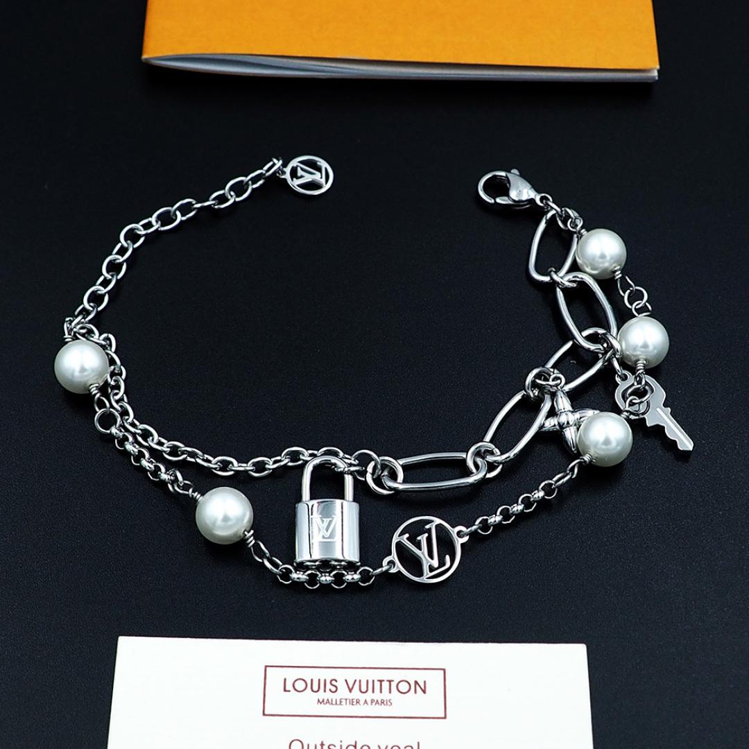 Louis Vuitton LV Mix Chains Bracelet   M1380A - DesignerGu