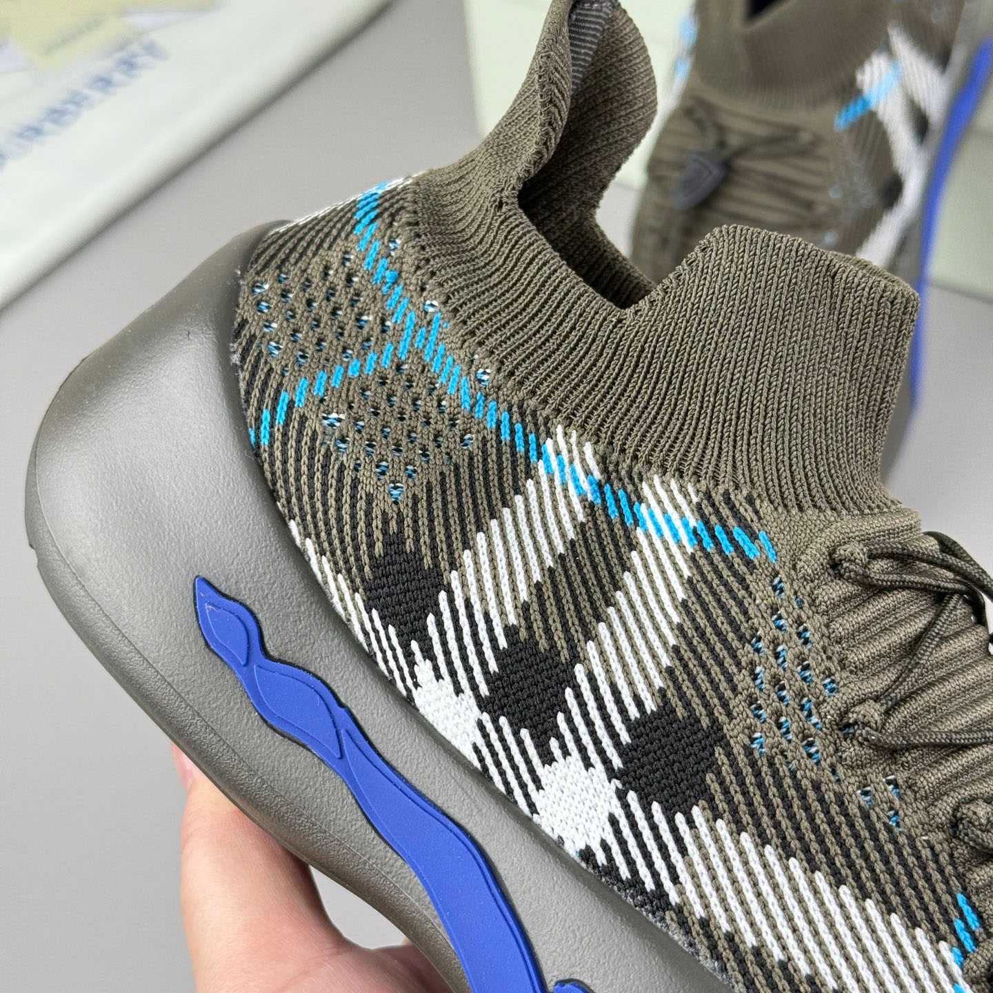 Burberry Check Knit Neptune Sneakers - DesignerGu