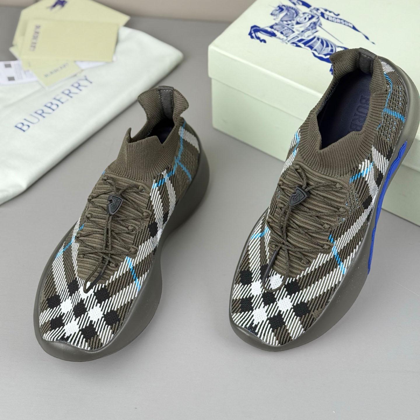 Burberry Check Knit Neptune Sneakers - DesignerGu