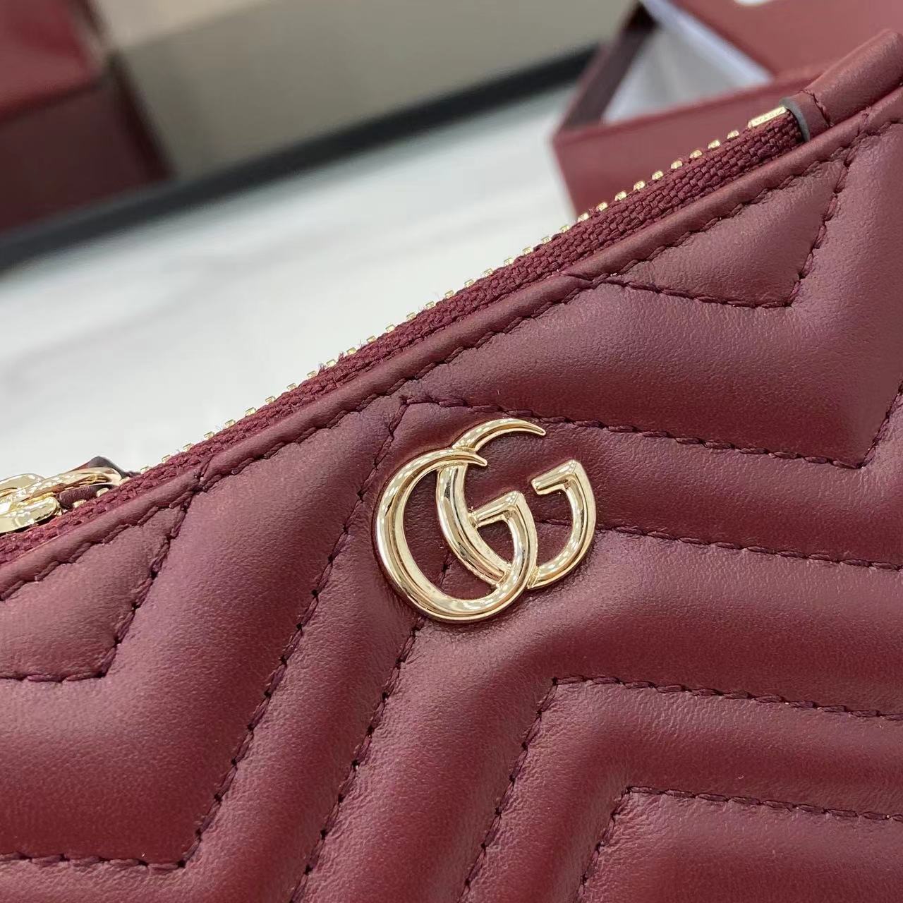 Gucci GG Marmont Zip Key Pouch - DesignerGu
