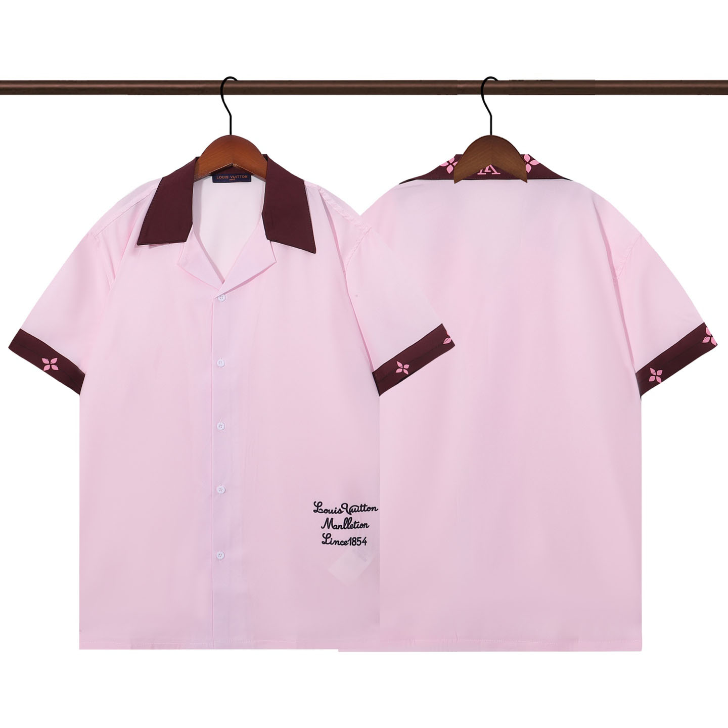 Louis Vuitton Ribbed Collar Short-Sleeved Shirt 1AIKAC - DesignerGu