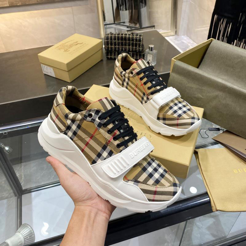 Burberry Check, Suede and Leather Sneakers - DesignerGu